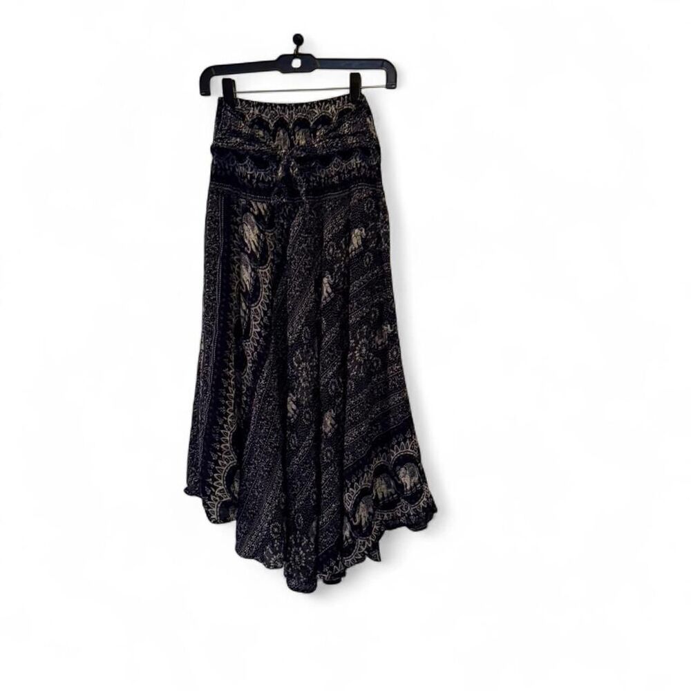 Boho elephant printed Women's Blue Skirt